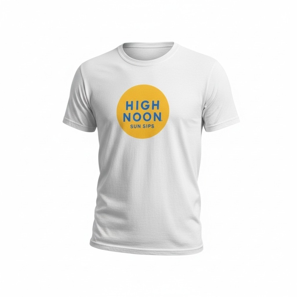 High‎ Noon Sun Sips Graphic T-Shirt White Tultex 202 Short Sleeve Crewneck Large
